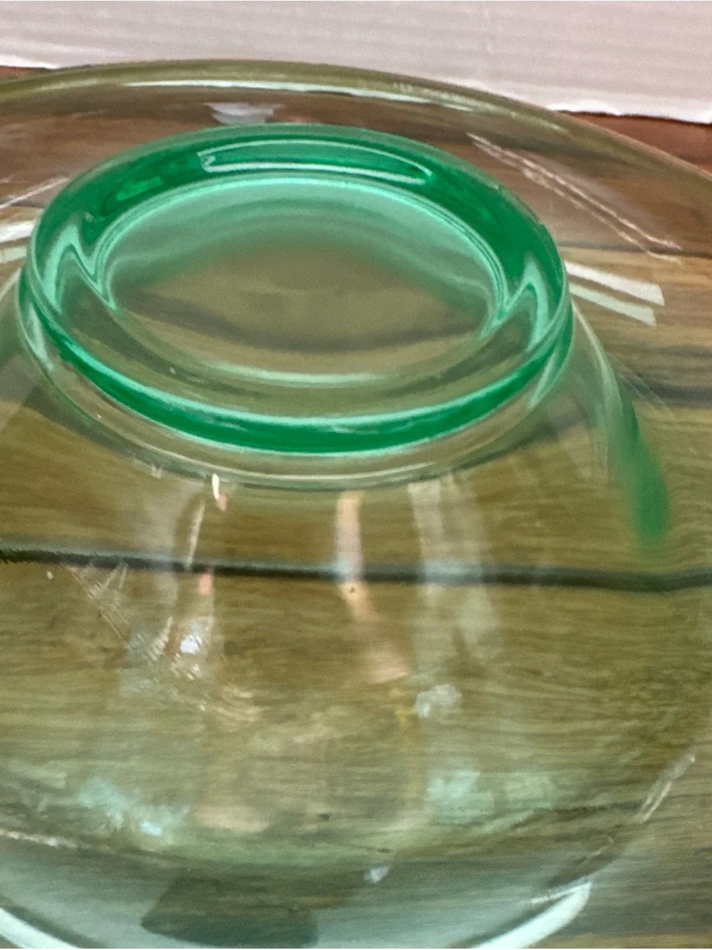 Vintage Green Depression Glass Rolled-Edge Console Bowl 10.5”